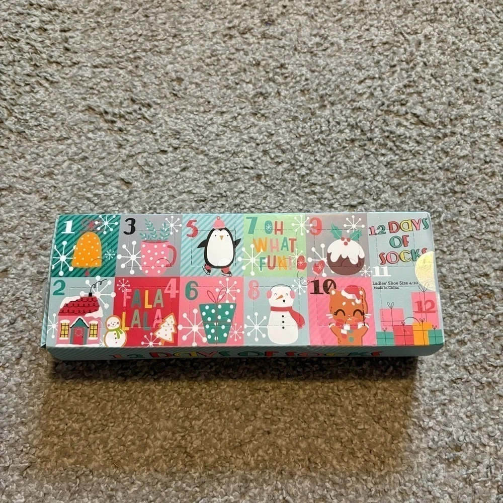 Women’s Holiday Sock Advent Calendar 12 Days of Socks NEW Christmas